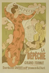 A „La Depeche de Toulouse” újságot hirdető plakát reprodukciója, 1892